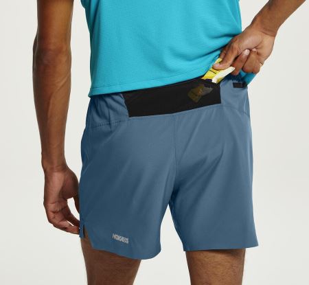 Hoka One One Glide 5" Short Homem - Bermudas Turquesa | PT-pntBQF1